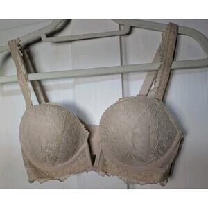 Rasback Sexy Lace Deep V Plunge Push-up Bra Women's Tan 32C(742)